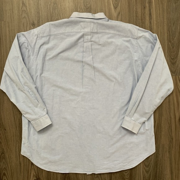 Ralph Lauren Shirt Mens 3XLT Blue Knit Oxford Long Sleeve Button Down Flesh Pony - Picture 5 of 9